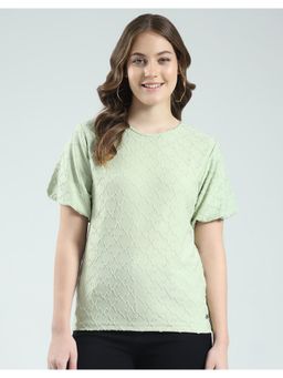 Monte Carlo - Womens Self Design Round Neck Top