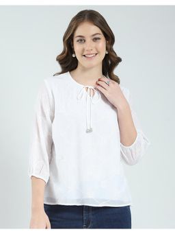 Monte Carlo - Womens Self Design Keyhole Neck Top