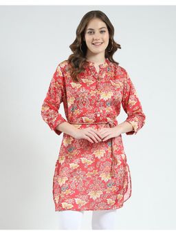 Monte Carlo - Womens Printed Round Neck Tunic with Belt (Set of 2)