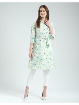 Monte Carlo - Womens Printed Collar Neck Tunic with Belt (Set of 2)