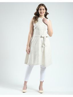 Monte Carlo - Womens Embroidered Mandarin Neck Tunic with Belt (Set of 2)