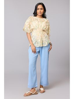 TAMISKA BY NARENDRA KUMAR - Vanilla Drape Floral Top