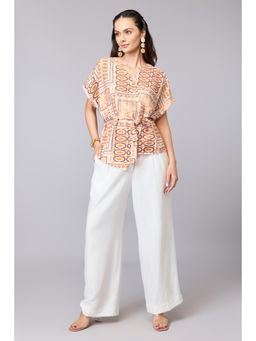 TAMISKA BY NARENDRA KUMAR - Desert Glaze Top with Belt (Set of 2)