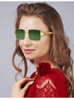 ROYALTAIL - Unisex Gold Frame & Green Lens Vintage Sunglasses (58)