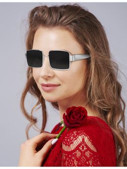 ROYALTAIL - Unisex Silver Frame & Black Lens Vintage Sunglasses (58)