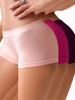 CareDone - Women’S Multi-Color Cotton Boyshorts Underwear (Pack of 3)
