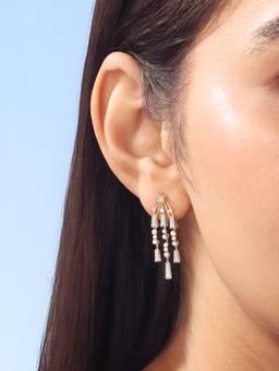 Mia by Tanishq - Radiant Cascade Diamond Drop Earrings