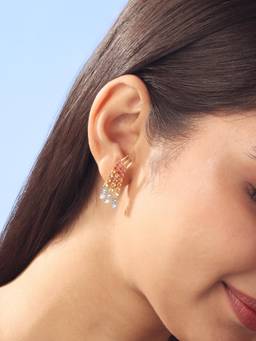 Mia by Tanishq - Radiant Spectrum Sapphires and Diamond Drop Earrings