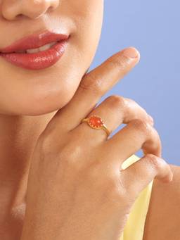Mia by Tanishq - Radiant Solar Carnelian Ring (1.64 Cm)
