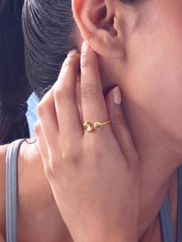 Mia by Tanishq - Radiant Duo Gold Ring (1.72 Cm)