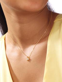 Mia by Tanishq - Petite Sunbeam Diamond Necklace