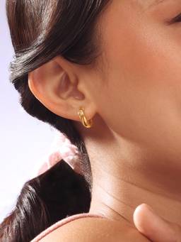 Mia by Tanishq - Bold Radiant Gold Hoop Earrings