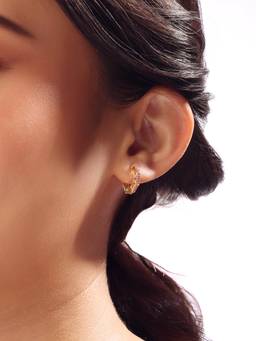 Mia by Tanishq - Dual Radiance Ruby and Diamond Hoop Earrings
