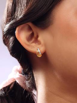 Mia by Tanishq - Luminous Arc Diamond Hoop Earrings