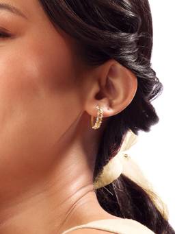 Mia by Tanishq - Zigzag Radiance Diamond Hoop Earrings