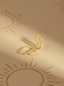 Mia by Tanishq - Sleek Radiant Gold Hoop Earrings