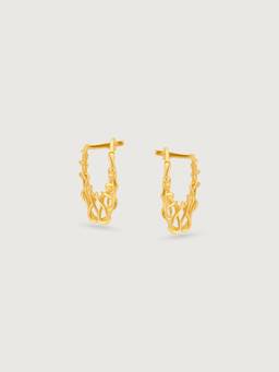 Mia by Tanishq - Airy Radiant Gold Hoop Earrings