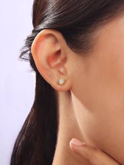Mia by Tanishq - Classic Sunburst Diamond Stud Earrings