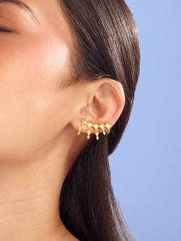 Mia by Tanishq - Bold Geometric Gold Stud Earrings