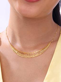 Mia by Tanishq - Sleek Radiant Gold Necklace
