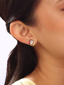 Mia by Tanishq - Sunrise Aura Sapphires and Diamond Stud Earrings