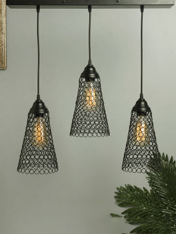 Homesake - Linear Cluster Black Cone Hanging Light