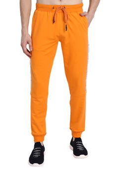 AM SWAN - Cotton Rich Lycra With Solid Tape Joggers In Orange