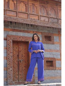 EESHA GUPTA - Purple Muslin Pleated Kurta Set