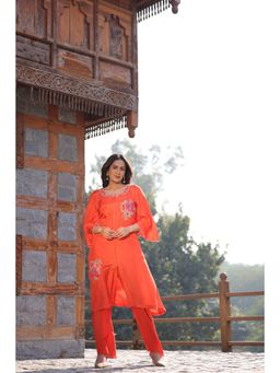 EESHA GUPTA - Orange Straight Kurta Set