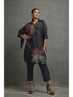 EESHA GUPTA - Blue Muslin Pleated Kurta Set