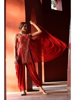 Kahani Lush - Red Chanderi Silk Suit