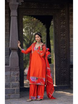 Kahani Lush - Orange Luxurious Chanderi Silk Suit