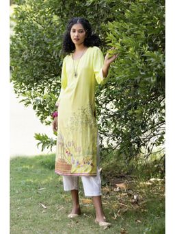 Kahani Lush - Straight Green Kurta With Palazzo Set