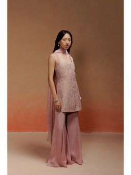 LABEL NAARITI - Aalia - Pink Kurta With Sharara And Dupatta