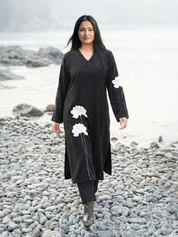 October - Moon Garden Floral Hand painted Kurta