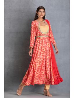 Kahani Lush - Floral Anarkali Kurta Embroidered Round Neck