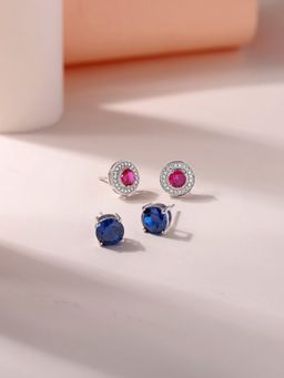 Ornate Jewels - 925 Silver Multi Stone Earrings Combo Jewellery Set for Women & Girls
