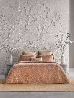 Ddecor Live Beautiful - Cotton Rust Ethnic Ikat Jacquard Super King Bedding Set