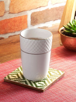 HomeTown - Royal Mezze Bone China Coffee Mug 250 Ml in White Colour