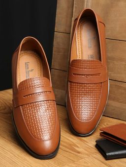 Louis Stitch - Mens Handcrafted Moccasins Tan Leather Formal Loafers