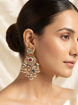 Zoey - Women's Gold Toned Traditional Earrings