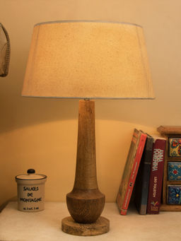 Homesake - Cubist Wooden Table Lamp Khadi Shade