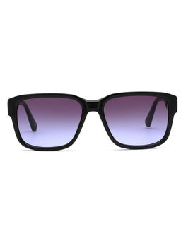 Calvin Klein - Blue Lens Square Sunglass Full Rim Black Frame (56)