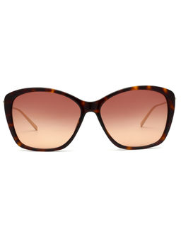 DKNY - Brown Gradient Lens Cat Eye Sunglass Full Rim Dark Tortoise Frame (57)