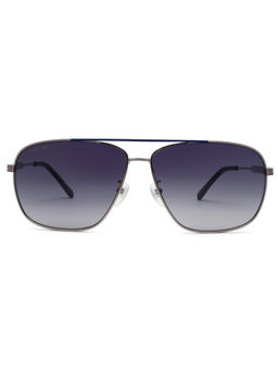 Lacoste - Blue Gradient Lens Navigator Sunglass Full Rim Shiny Grey Frame (64)