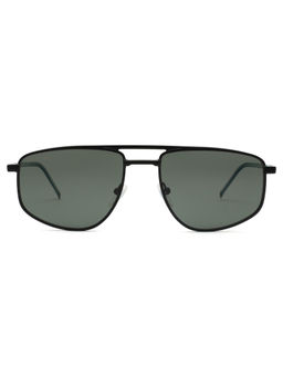 Lacoste - Green Gradient Lens Modified Hexagon Sunglass Full Rim Matte Black Frame (57)