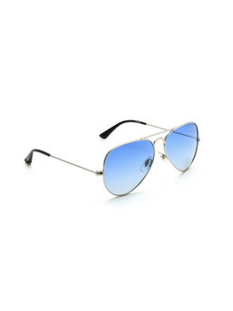 Scott Sunglasses - Blue Gradient Lens Aviator Sunglass Full Rim Silver Frame (58)
