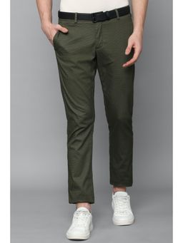 Allen Solly - Men Green Slim Fit Textured Casual Trouser