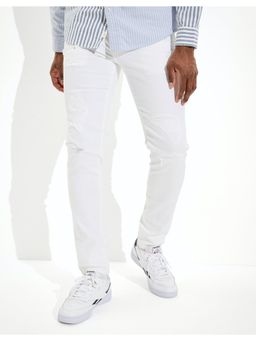 American Eagle - Men White Airflex Patched Skinny Jean