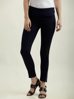 Miss Chase - Navy Blue Super Skinny Fit High Rise Regular Length Denim Stretchable Jeggings